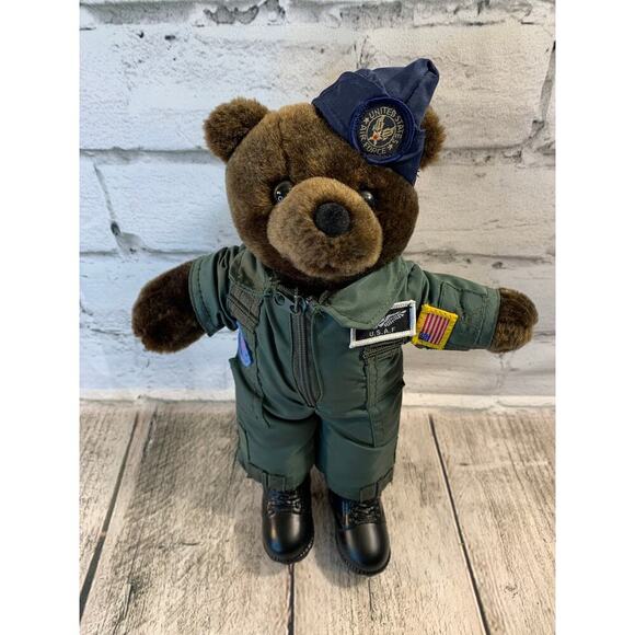 BEAR FORCES OF AMERICAN Vintage Airforce USAF Plush Bear in Flight Suit - Picture 1 of 6